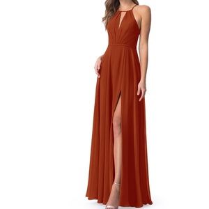 Azazie Evalleen Dress in Paprika - Halter